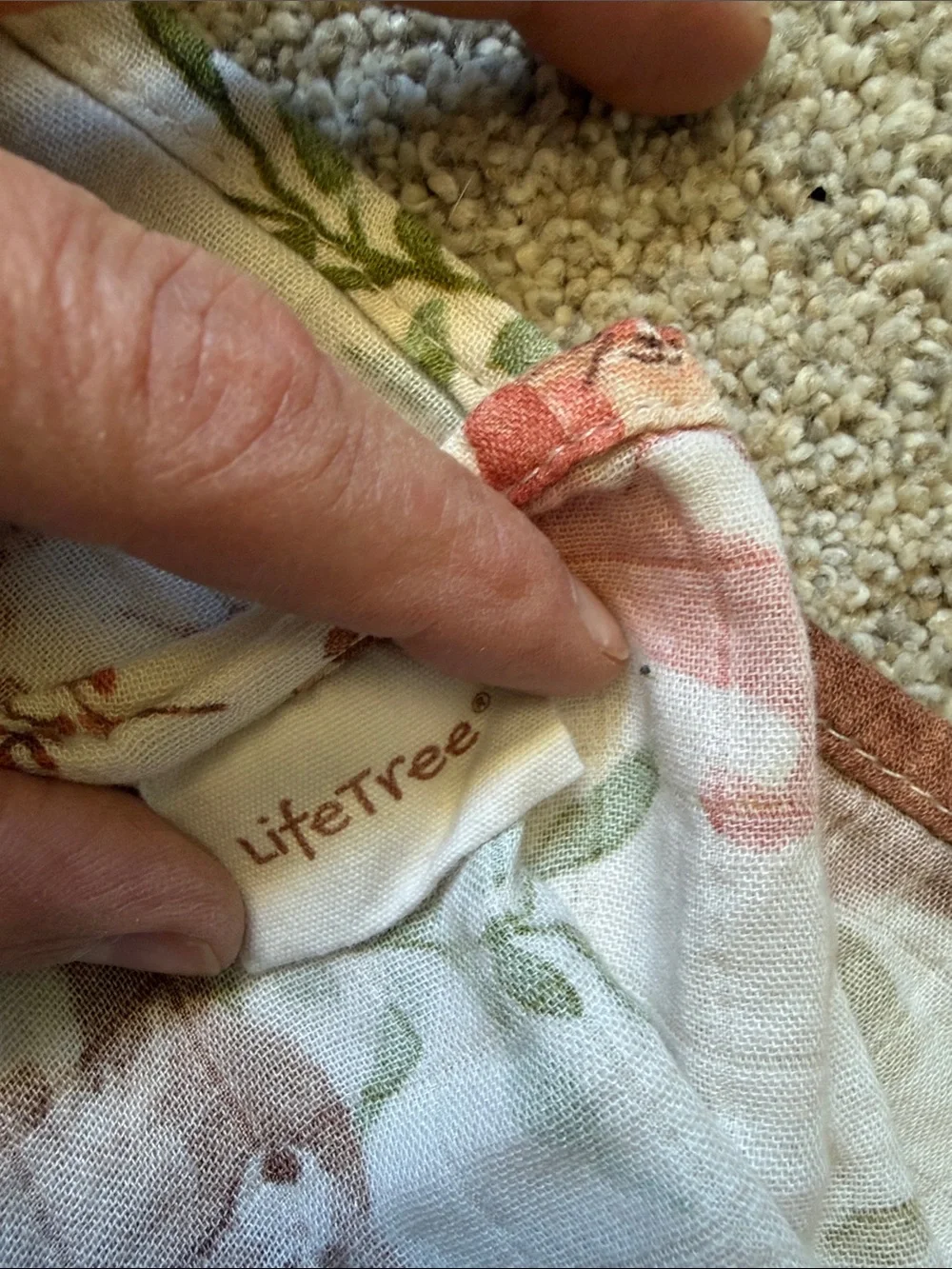 Life Tree Whimsical Forest Friends Muslin Baby Swaddle Blanket Cream‎ and Brown